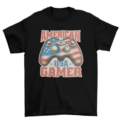 Joystick with american flag t-shirt