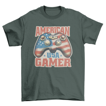 Joystick with american flag t-shirt