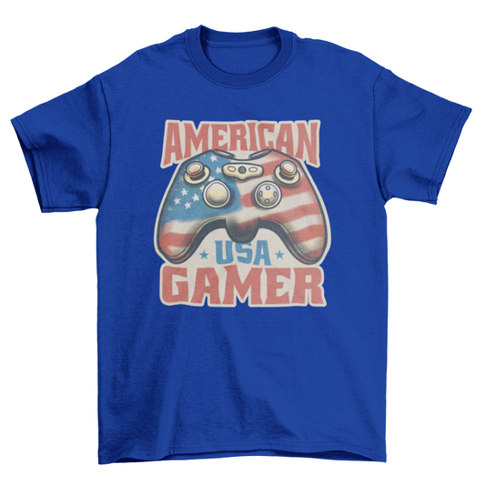 Joystick with american flag t-shirt