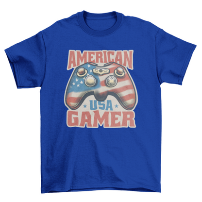 Joystick with american flag t-shirt