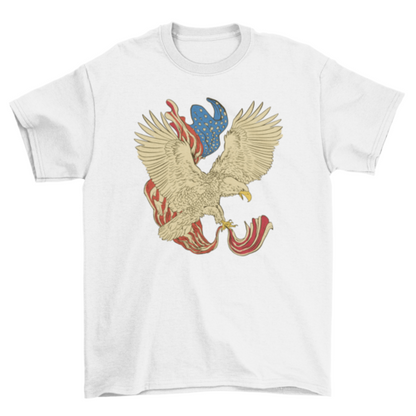 Eagle with american flag t-shirt