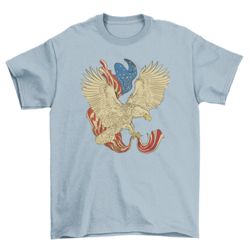 Eagle with american flag t-shirt