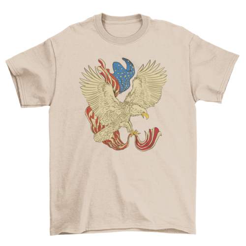 Eagle with american flag t-shirt