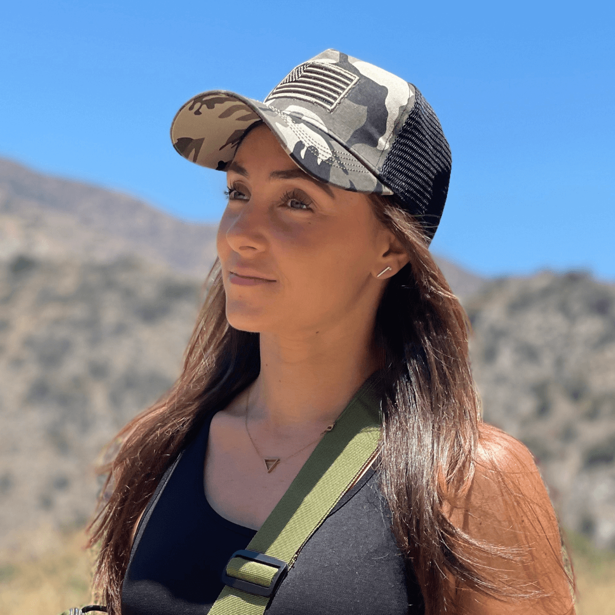 JupiterGear American Flag Trucker Hat with Adjustable Strap |