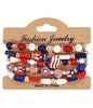 PATRIOTIC THEME AMERICAN FLAG MULTI STRETCH BRACELET SET