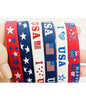 VALUE PACK - 6 PIECE PATRIOTIC AMERICAN FLAG SILICONE RUBBER WRIST
